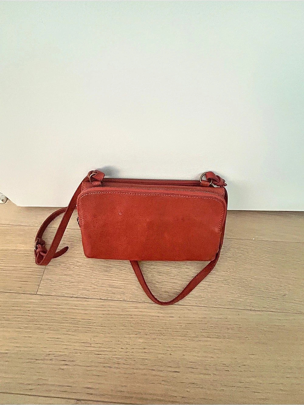 Dooney & Bourke Nylon North South Triple Zip Crossbody Red Bag